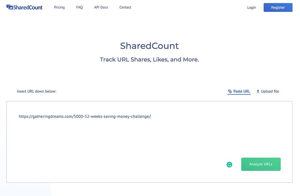 SharedCount screenshot